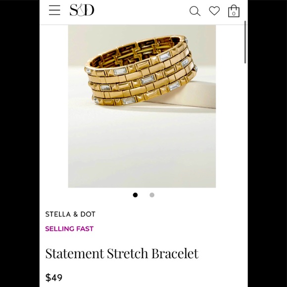 Stella & Dot Statement Bracelet Stretch Gold - Picture 3 of 5